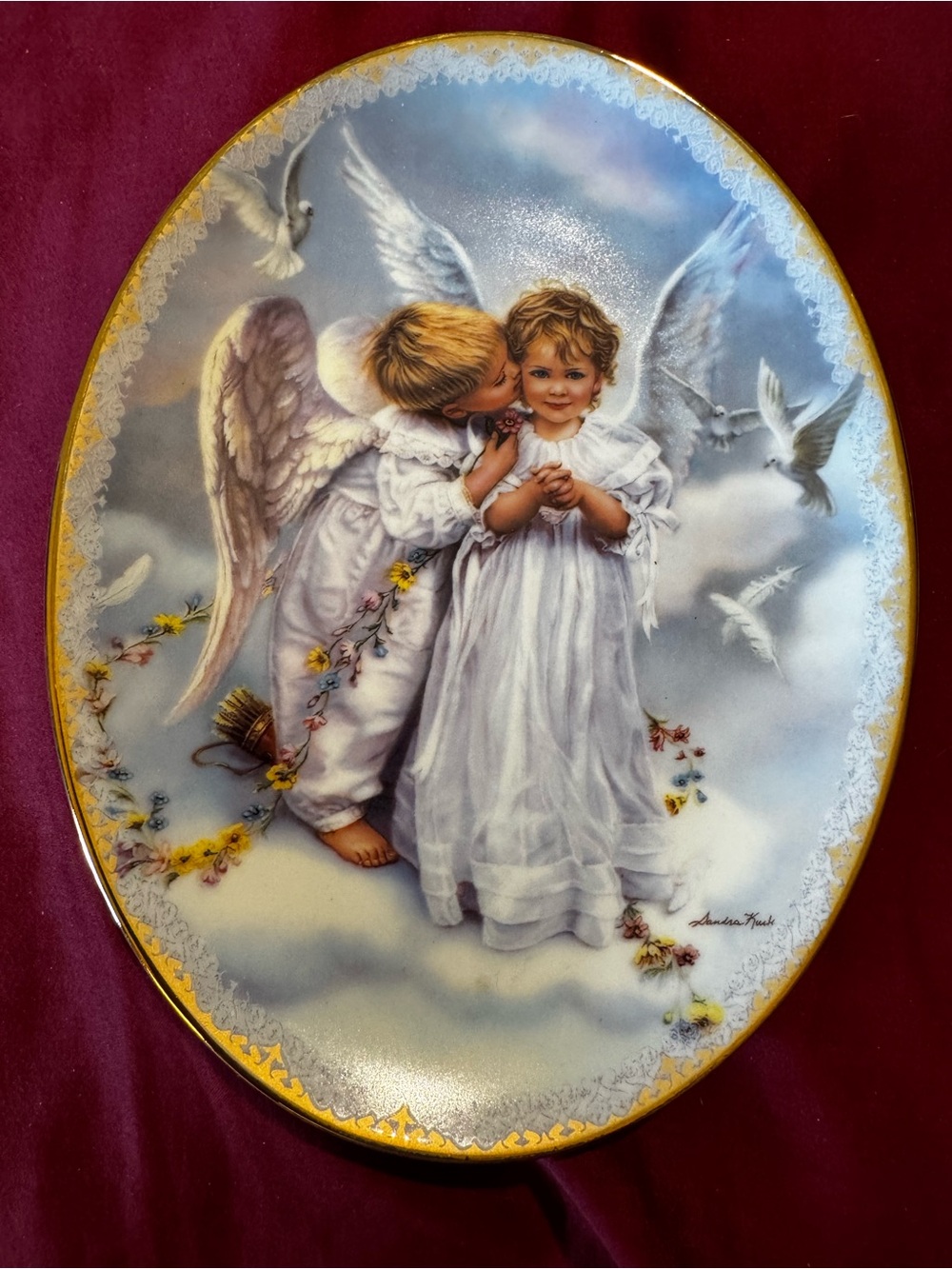 The Bradford Exchange Angel Kisses by artist Sandra Kuck
